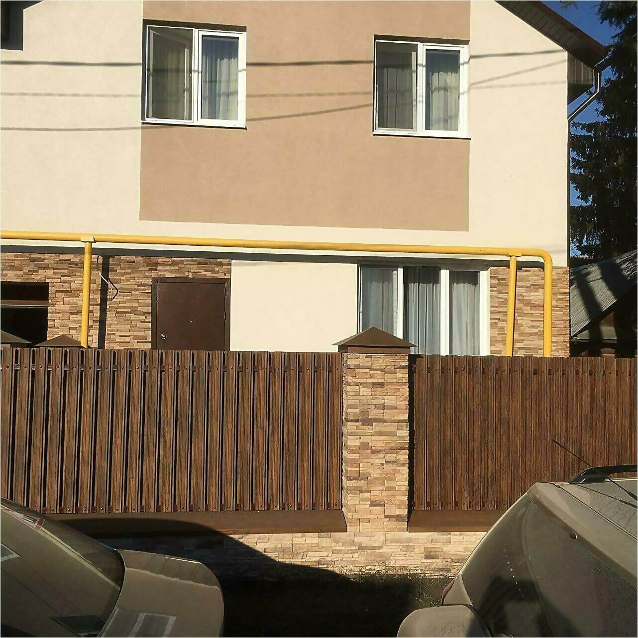 забор из штакетника 70м каштан фото1 в Майкопе
