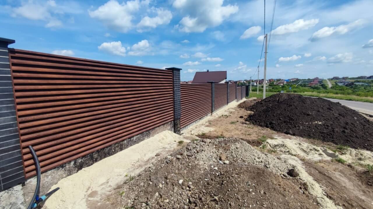 Забор-жалюзи из ламелей 54м ЭКО-Z Античный Дуб (SteelArt) фото 1 в Майкопе