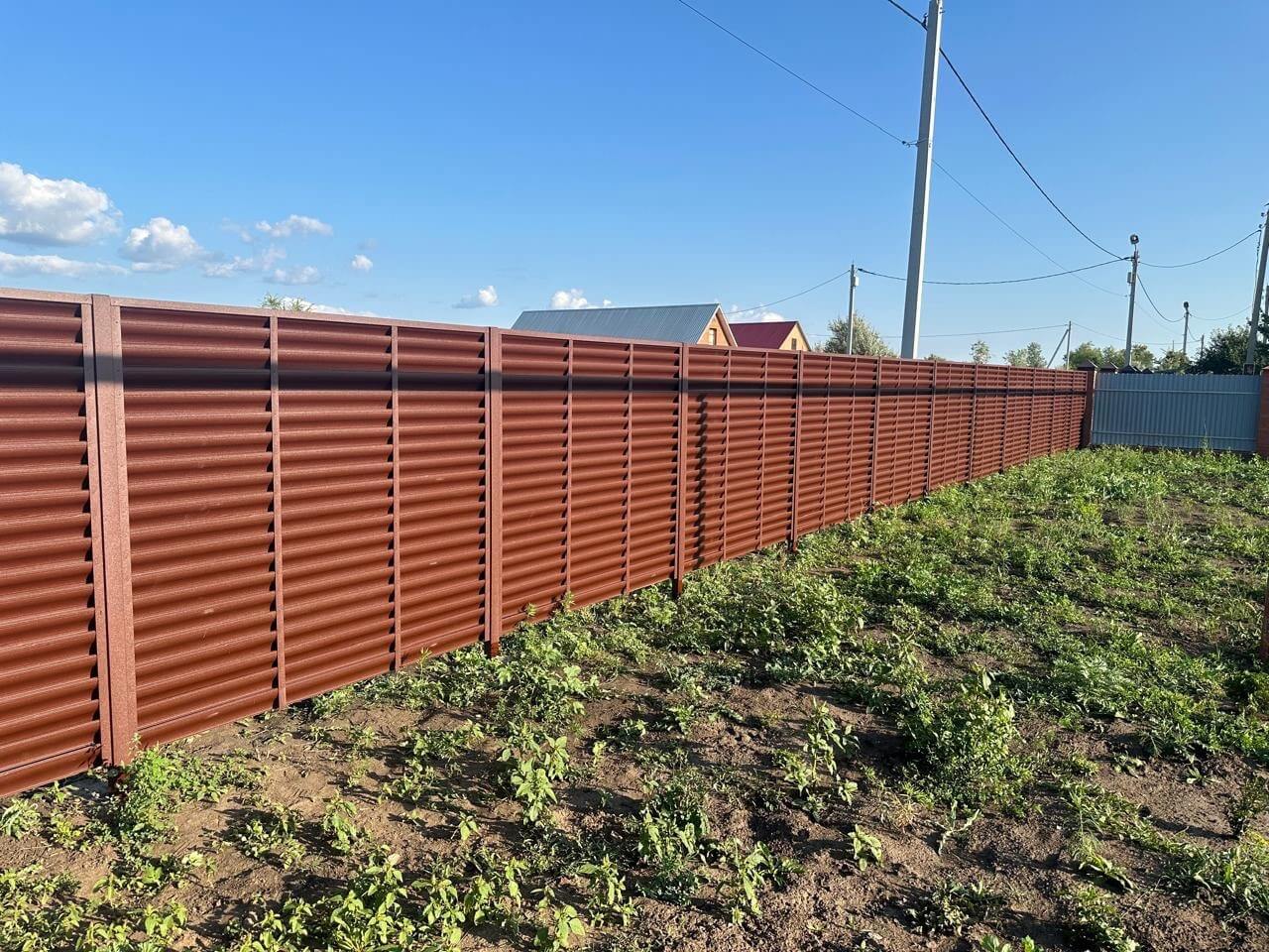 Забор из ламелей Еврожалюзи 53м RAL8017/8017 Шоколад двусторонний МАТТЕ в Майкопе