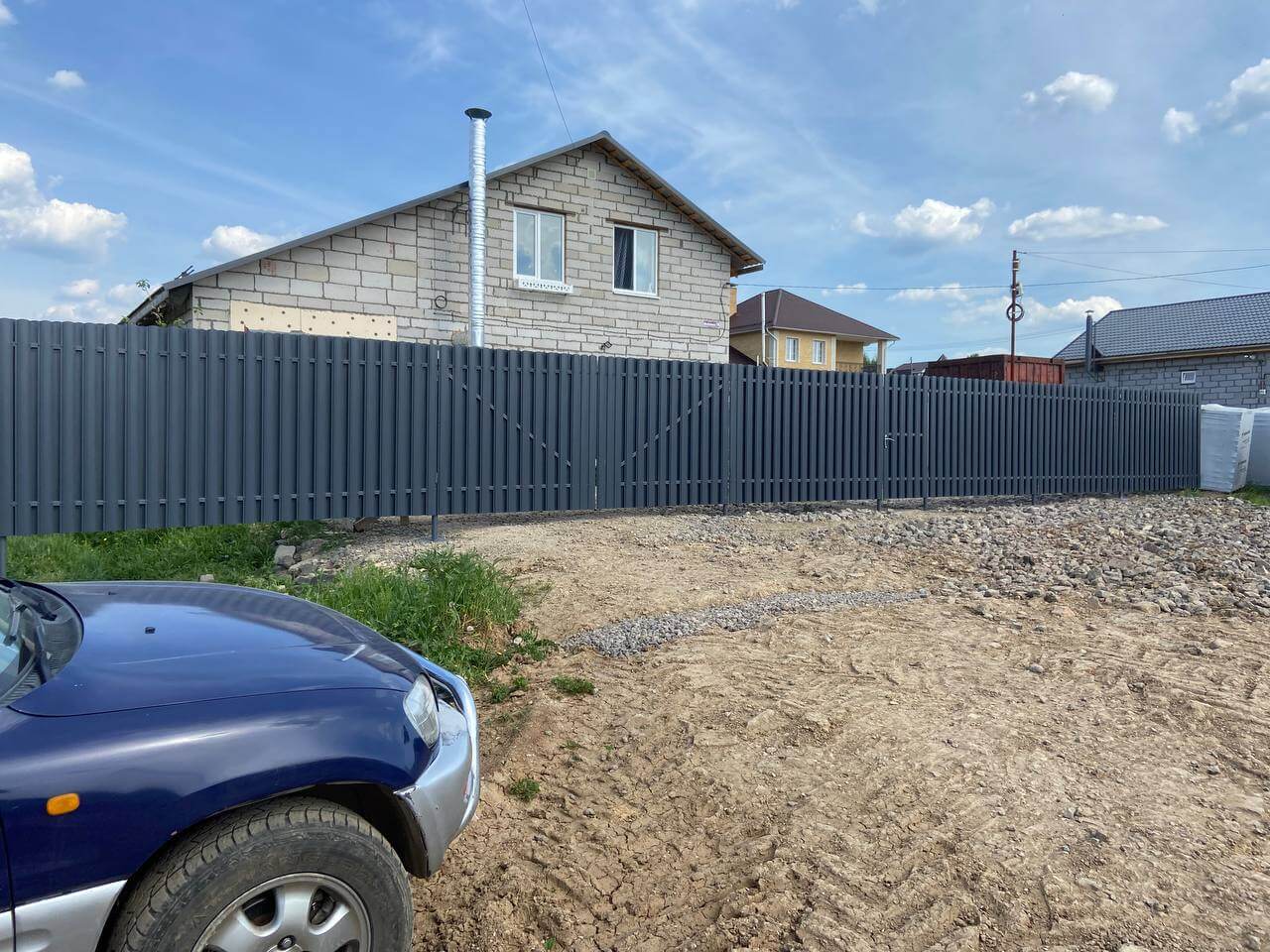 Забор из евроштакетника 16м RAL7024 Серый Графит фото 5 в Майкопе